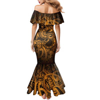 Aotearoa Maori Hei Tiki Mermaid Dress Koura Kowhaiwhai Puhoro Motif LT9 - Polynesian Pride