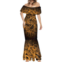 Aotearoa Maori Hei Tiki Mermaid Dress Koura Kowhaiwhai Puhoro Motif LT9 - Polynesian Pride