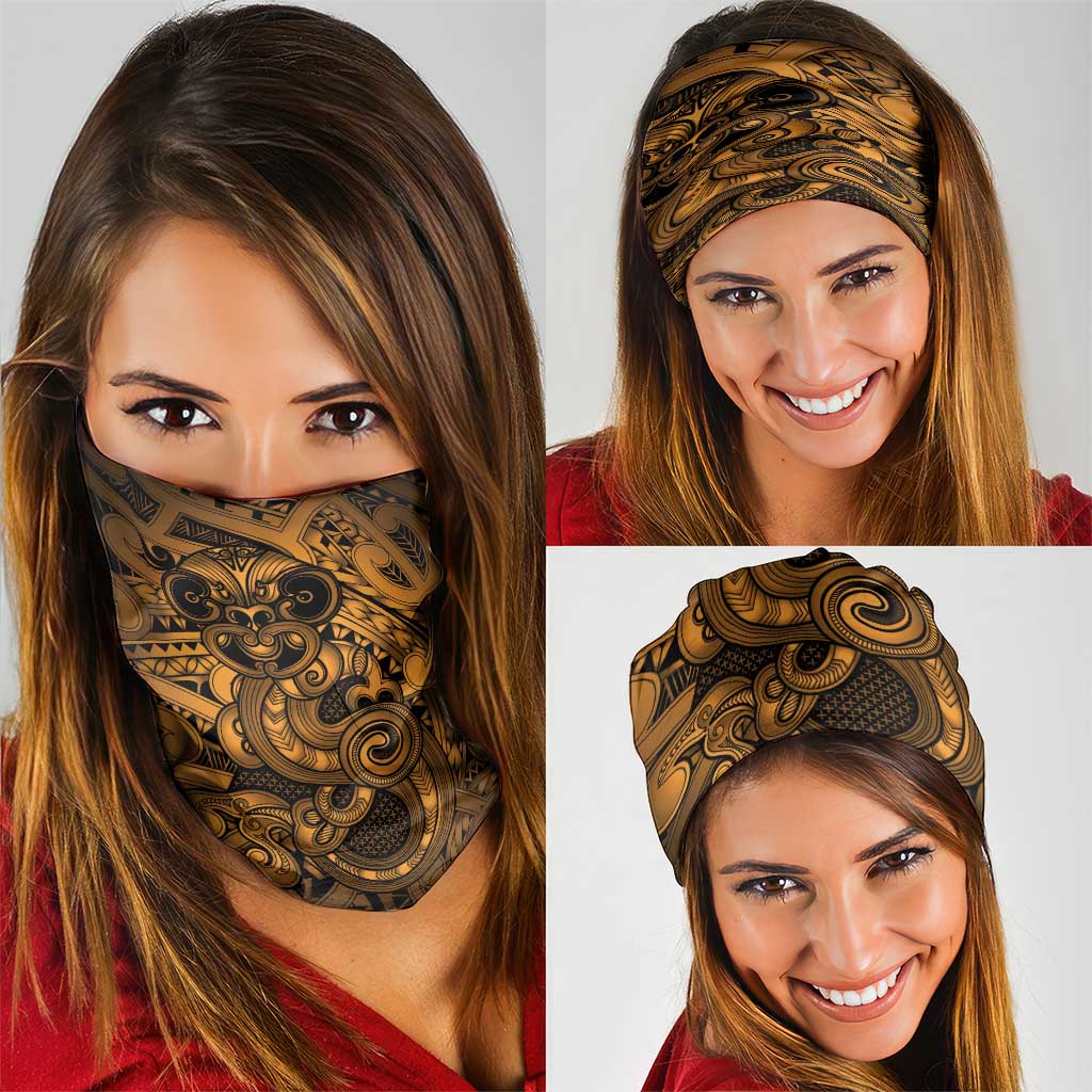 Aotearoa Maori Hei Tiki Neck Gaiter Koura Kowhaiwhai Puhoro Motif