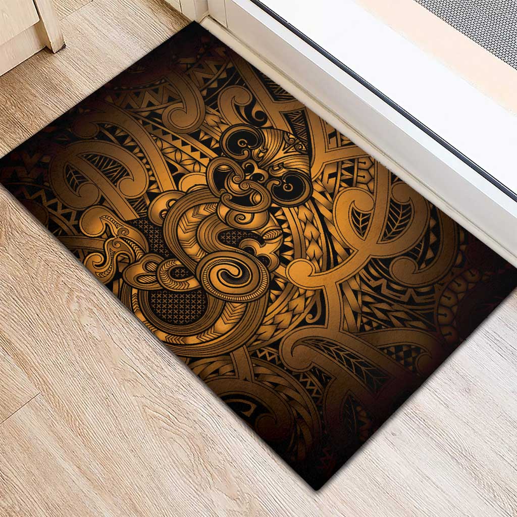 Aotearoa Maori Hei Tiki Rubber Doormat Koura Kowhaiwhai Puhoro Motif