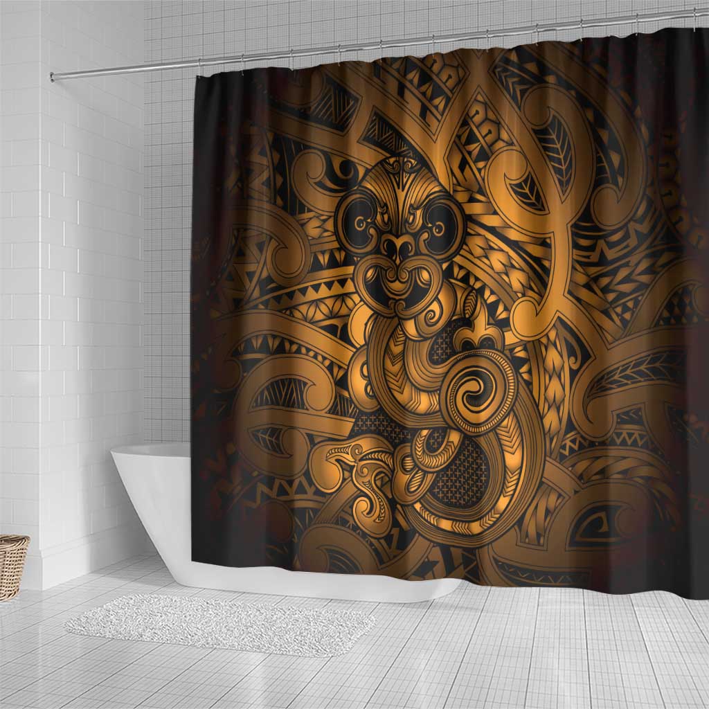 Aotearoa Maori Hei Tiki Shower Curtain Koura Kowhaiwhai Puhoro Motif LT9 - Polynesian Pride