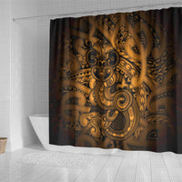 Aotearoa Maori Hei Tiki Shower Curtain Koura Kowhaiwhai Puhoro Motif LT9 - Polynesian Pride