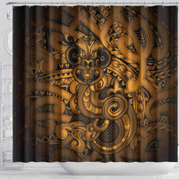 Aotearoa Maori Hei Tiki Shower Curtain Koura Kowhaiwhai Puhoro Motif LT9 - Polynesian Pride