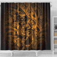 Aotearoa Maori Hei Tiki Shower Curtain Koura Kowhaiwhai Puhoro Motif LT9 - Polynesian Pride