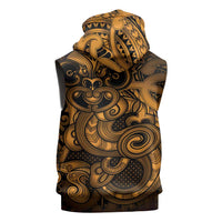 Aotearoa Maori Hei Tiki Sleeveless Hoodie Koura Kowhaiwhai Puhoro Motif LT9 - Polynesian Pride