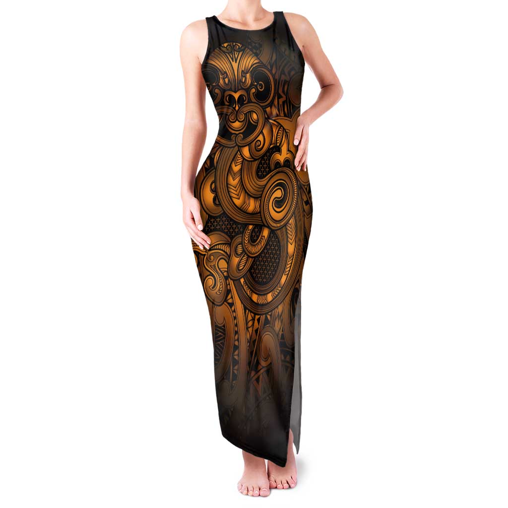 Aotearoa Maori Hei Tiki Tank Maxi Dress Koura Kowhaiwhai Puhoro Motif