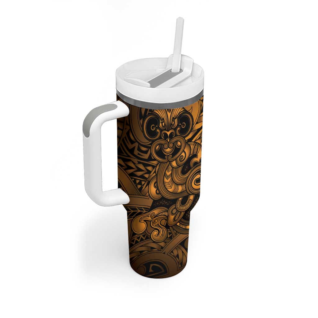 Aotearoa Maori Hei Tiki Tumbler With Handle Koura Kowhaiwhai Puhoro Motif