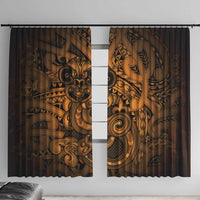 Aotearoa Maori Hei Tiki Window Curtain Koura Kowhaiwhai Puhoro Motif