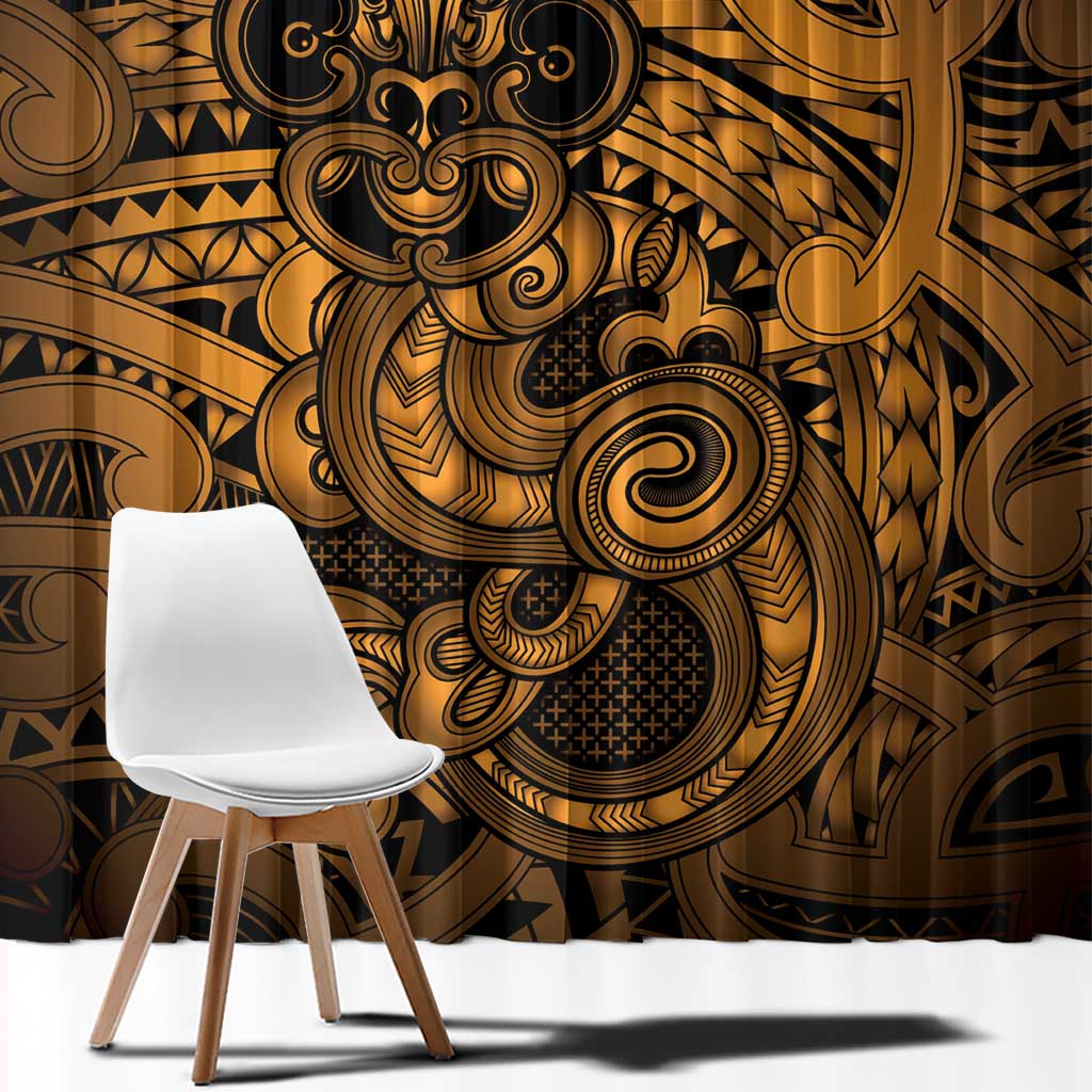 Aotearoa Maori Hei Tiki Window Curtain Koura Kowhaiwhai Puhoro Motif