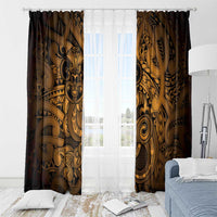 Aotearoa Maori Hei Tiki Window Curtain Koura Kowhaiwhai Puhoro Motif