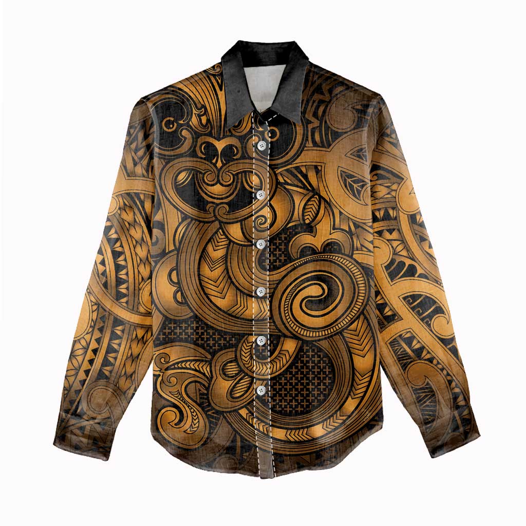 Aotearoa Maori Hei Tiki Women Casual Shirt Koura Kowhaiwhai Puhoro Motif LT9 - Polynesian Pride