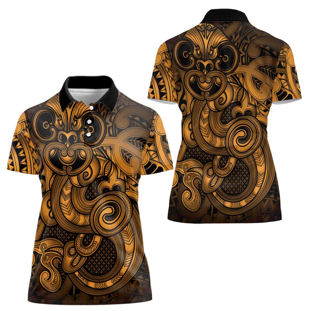 Aotearoa Maori Hei Tiki Women Polo Shirt Koura Kowhaiwhai Puhoro Motif LT9 - Polynesian Pride