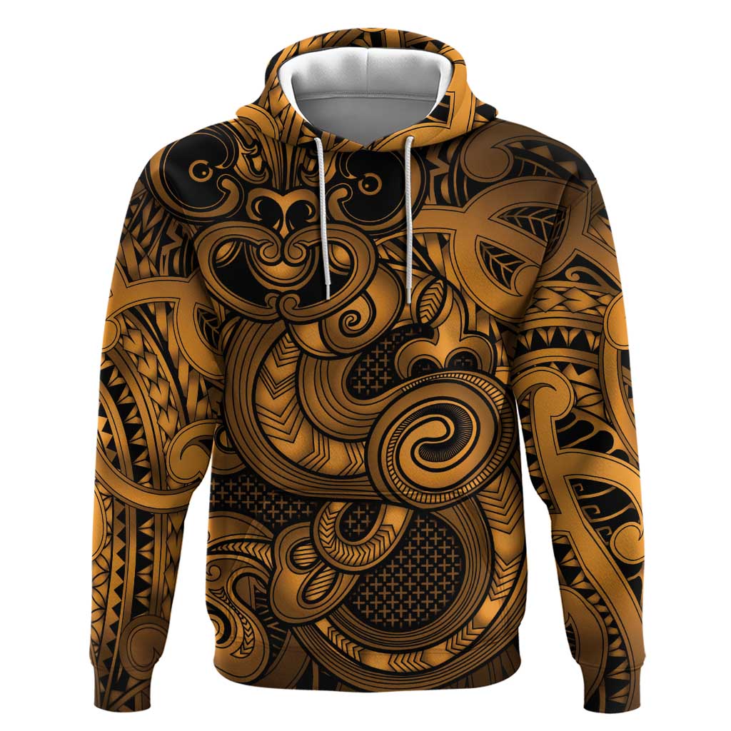Aotearoa Maori Hei Tiki Zip Hoodie Koura Kowhaiwhai Puhoro Motif