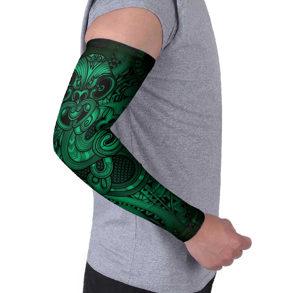 Aotearoa Maori Hei Tiki Arm Sleeves Kakariki Kowhaiwhai Puhoro Motif