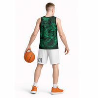 Aotearoa Maori Hei Tiki Basketball Jersey Kakariki Kowhaiwhai Puhoro Motif