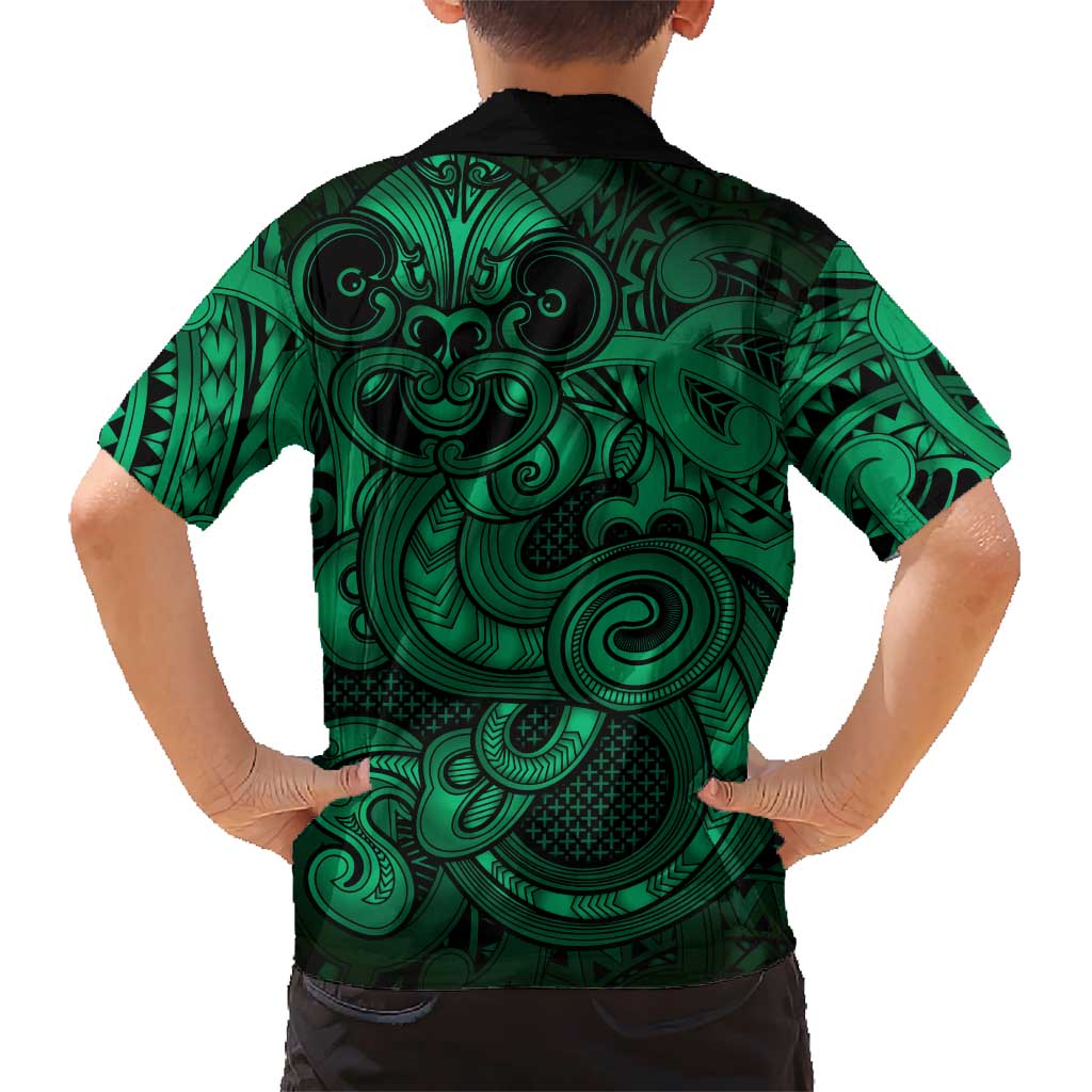 Aotearoa Maori Hei Tiki Family Matching Mermaid Dress and Hawaiian Shirt Kakariki Kowhaiwhai Puhoro Motif LT9 - Polynesian Pride