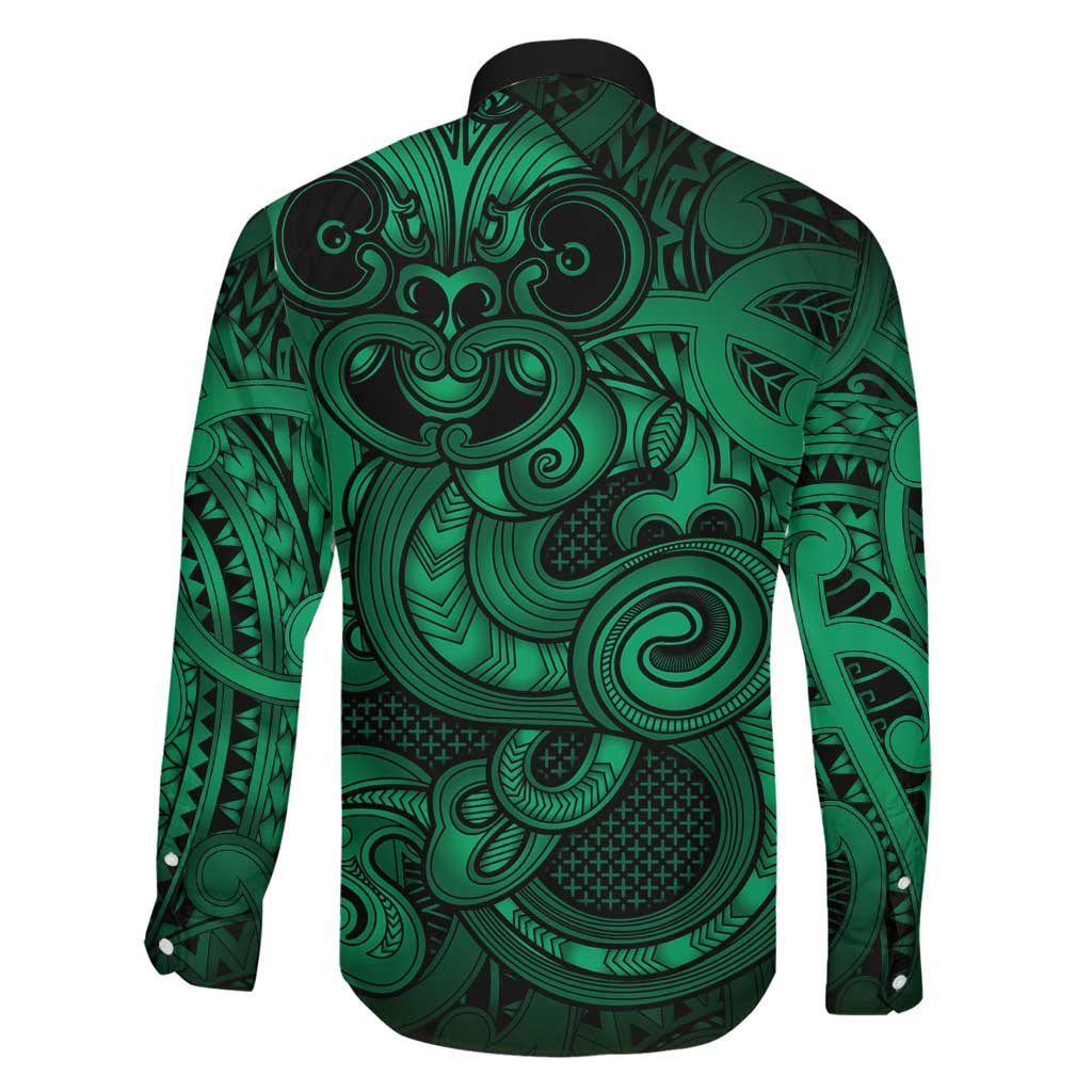 Aotearoa Maori Hei Tiki Family Matching Mermaid Dress and Hawaiian Shirt Kakariki Kowhaiwhai Puhoro Motif LT9 - Polynesian Pride