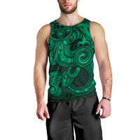 Aotearoa Maori Hei Tiki Men Tank Top Kakariki Kowhaiwhai Puhoro Motif