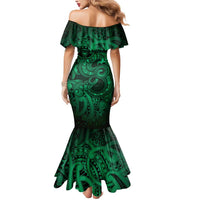 Aotearoa Maori Hei Tiki Mermaid Dress Kakariki Kowhaiwhai Puhoro Motif LT9 - Polynesian Pride