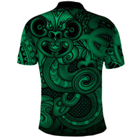 Aotearoa Maori Hei Tiki Polo Shirt Kakariki Kowhaiwhai Puhoro Motif