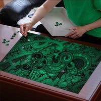 Aotearoa Maori Hei Tiki Puzzle Kakariki Kowhaiwhai Puhoro Motif