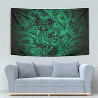 Aotearoa Maori Hei Tiki Tapestry Kakariki Kowhaiwhai Puhoro Motif