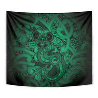 Aotearoa Maori Hei Tiki Tapestry Kakariki Kowhaiwhai Puhoro Motif