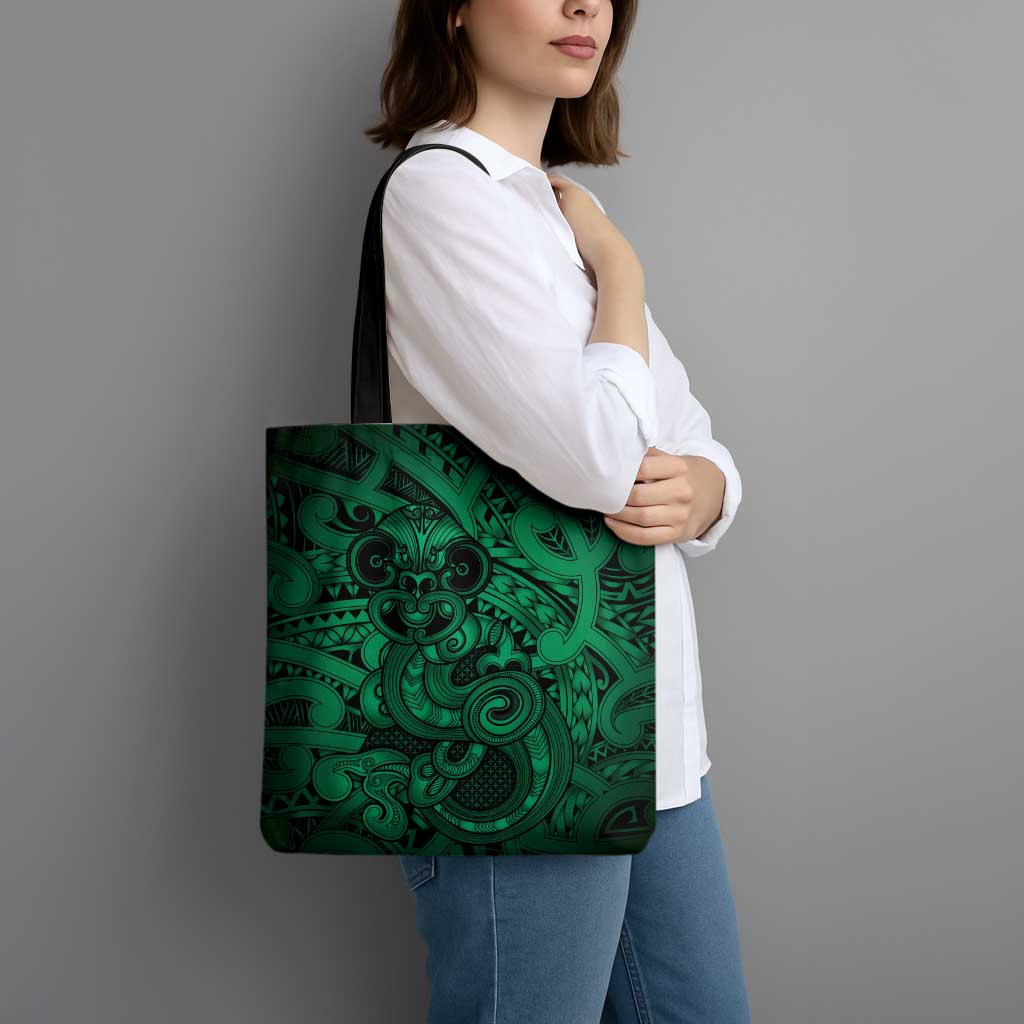 Aotearoa Maori Hei Tiki Tote Bag Kakariki Kowhaiwhai Puhoro Motif