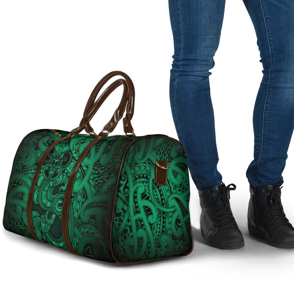 Aotearoa Maori Hei Tiki Travel Bag Kakariki Kowhaiwhai Puhoro Motif