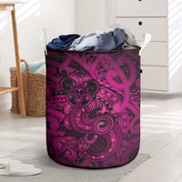 Aotearoa Maori Hei Tiki Laundry Basket Mawhero Kowhaiwhai Puhoro Motif
