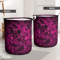 Aotearoa Maori Hei Tiki Laundry Basket Mawhero Kowhaiwhai Puhoro Motif