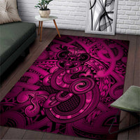 Aotearoa Maori Hei Tiki Area Rug Mawhero Kowhaiwhai Puhoro Motif