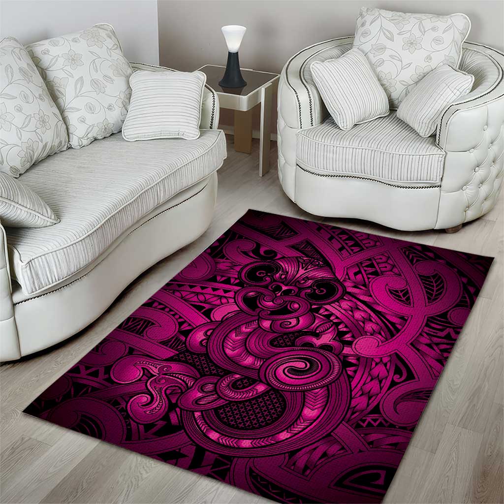 Aotearoa Maori Hei Tiki Area Rug Mawhero Kowhaiwhai Puhoro Motif