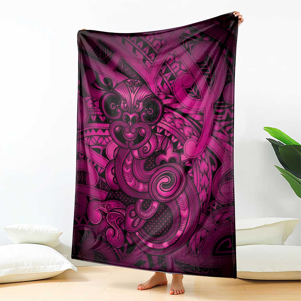 Aotearoa Maori Hei Tiki Blanket Mawhero Kowhaiwhai Puhoro Motif