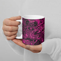 Aotearoa Maori Hei Tiki Ceramic Mug Mawhero Kowhaiwhai Puhoro Motif