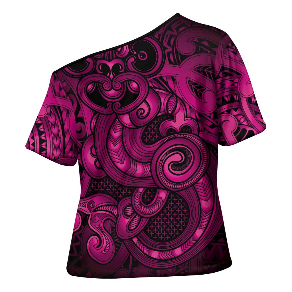 Aotearoa Maori Hei Tiki Cross Shoulder Shirt Mawhero Kowhaiwhai Puhoro Motif