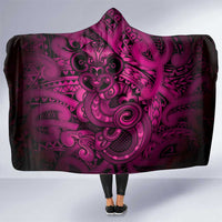 Aotearoa Maori Hei Tiki Hooded Blanket Mawhero Kowhaiwhai Puhoro Motif