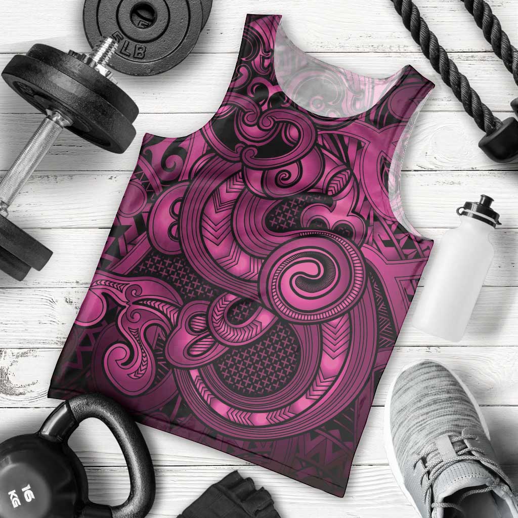 Aotearoa Maori Hei Tiki Men Tank Top Mawhero Kowhaiwhai Puhoro Motif