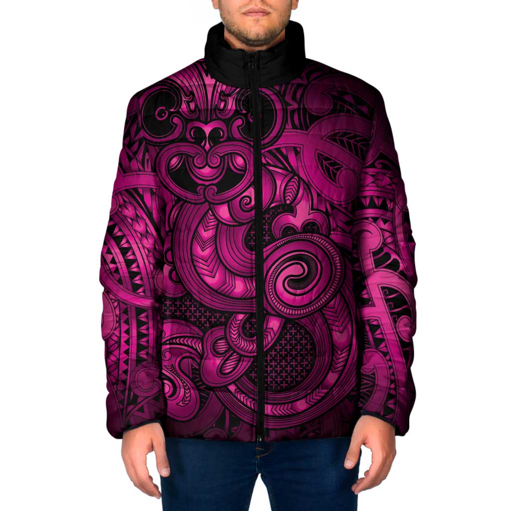 Aotearoa Maori Hei Tiki Padded Jacket Mawhero Kowhaiwhai Puhoro Motif
