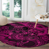 Aotearoa Maori Hei Tiki Round Carpet Mawhero Kowhaiwhai Puhoro Motif