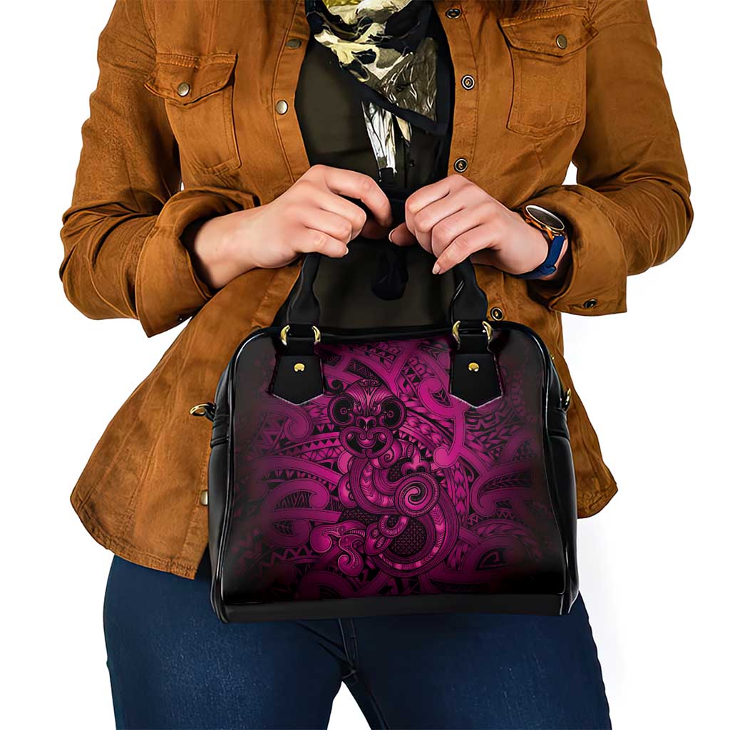 Aotearoa Maori Hei Tiki Shoulder Handbag Mawhero Kowhaiwhai Puhoro Motif