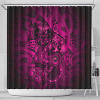 Aotearoa Maori Hei Tiki Shower Curtain Mawhero Kowhaiwhai Puhoro Motif LT9 - Polynesian Pride