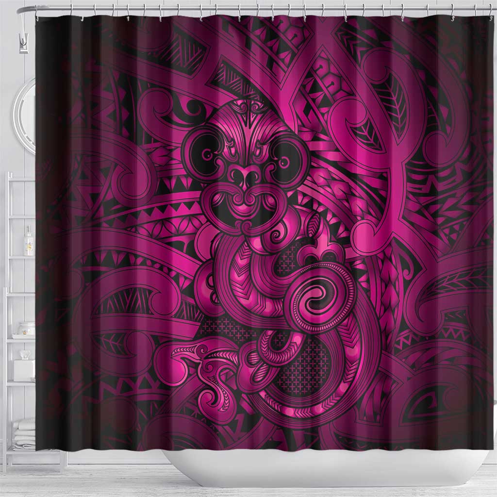 Aotearoa Maori Hei Tiki Shower Curtain Mawhero Kowhaiwhai Puhoro Motif LT9 - Polynesian Pride