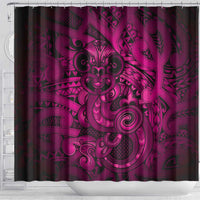 Aotearoa Maori Hei Tiki Shower Curtain Mawhero Kowhaiwhai Puhoro Motif LT9 - Polynesian Pride