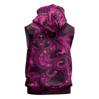 Aotearoa Maori Hei Tiki Sleeveless Hoodie Mawhero Kowhaiwhai Puhoro Motif LT9 - Polynesian Pride