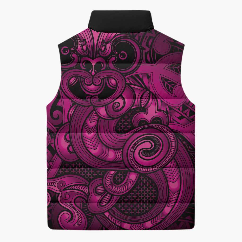 Aotearoa Maori Hei Tiki Sleeveless Puffer Jacket Mawhero Kowhaiwhai Puhoro Motif LT9 - Polynesian Pride