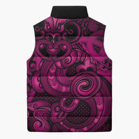 Aotearoa Maori Hei Tiki Sleeveless Puffer Jacket Mawhero Kowhaiwhai Puhoro Motif LT9 - Polynesian Pride