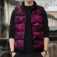 Aotearoa Maori Hei Tiki Sleeveless Puffer Jacket Mawhero Kowhaiwhai Puhoro Motif LT9 - Polynesian Pride