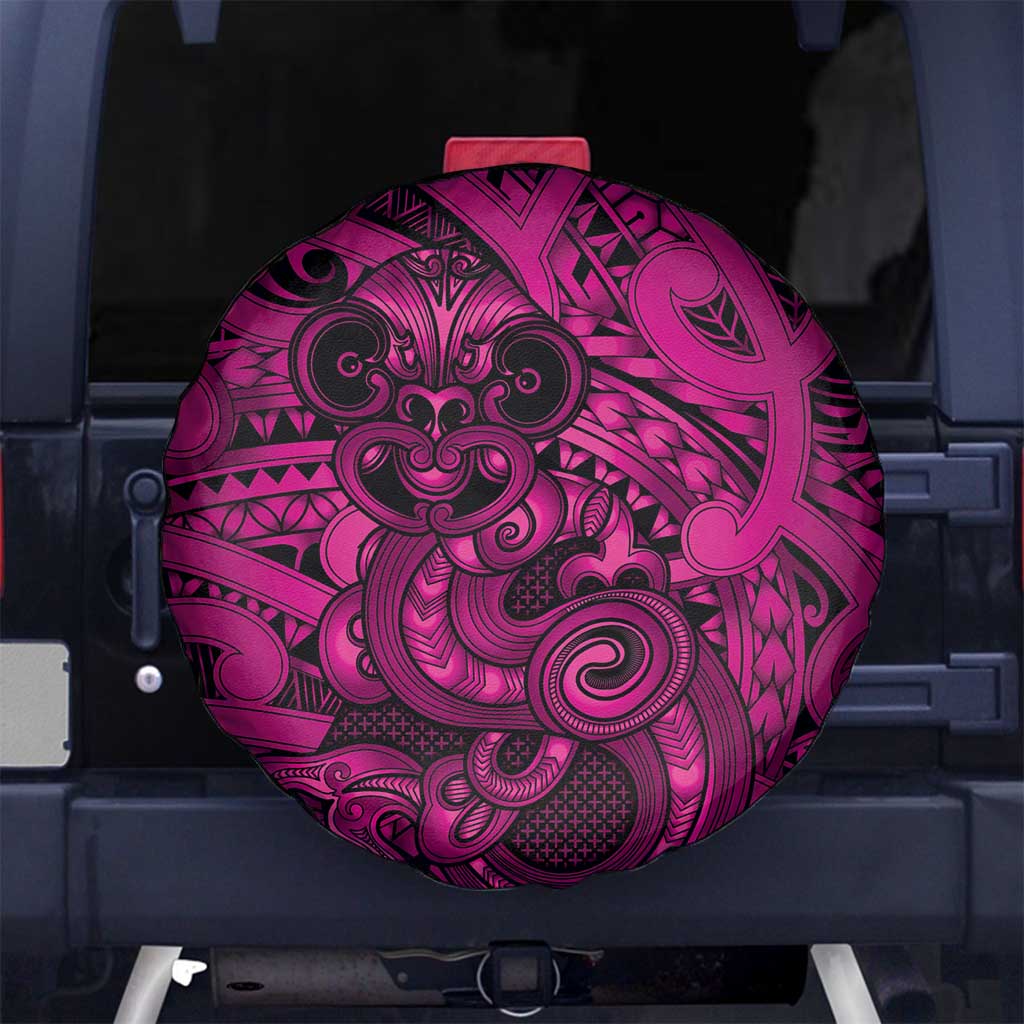 Aotearoa Maori Hei Tiki Spare Tire Cover Mawhero Kowhaiwhai Puhoro Motif LT9 No hole Pink - Polynesian Pride