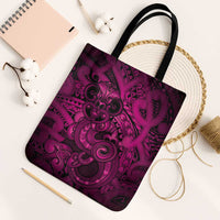 Aotearoa Maori Hei Tiki Tote Bag Mawhero Kowhaiwhai Puhoro Motif LT9 Black Strap One Size Pink - Polynesian Pride
